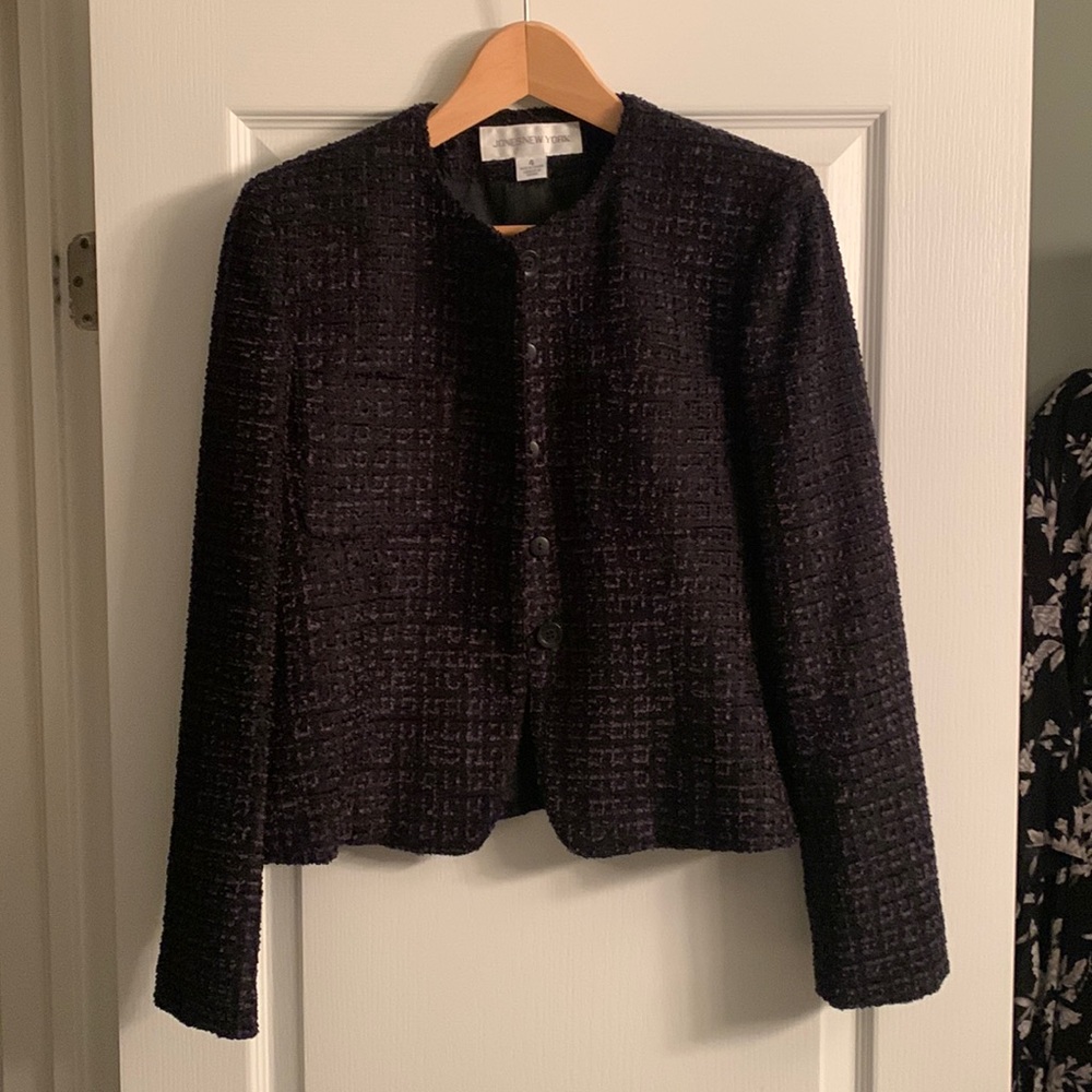 NWOT. Jones New York. Black knit blazer